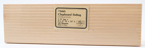 Dollhouse Miniature 1/4" wide board Clapboard, 10/Pk 12 In.